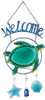 Sunset Vista Sea Turtle Welcome Dangle Chimes Door Sign