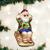 Old World Christmas Santa Sunning At The Beach Glass Tree Ornament
