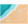 Two Hearts Drawn In Beach Sand Wedding Card