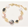 Spartina 449 Linden Black Pink Coin Pearl Gold Bracelet