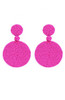 Gretchen Scott Capetown Seed Bead Circle Clip Earrings Hot Pink