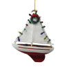 Sailboat With Christmas Lights Tree Ornament