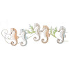 Seahorse Collage Among Sea Coral Large Metal Wall Art