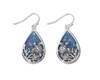 Periwinkle Resin Opal Ocean Turtle Scene Teardrop Earrings
