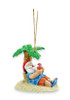 Cape Shore Santa With A Tropical Drink Under A Palm Tree  Christmas Tree Ornament