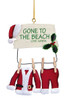 Cape Shore Santa Gone To The Beach Clothes Line Christmas Tree Ornament