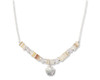Periwinkle Natural Disc Beads Silver Sea Shell Pendant Necklace