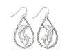 Periwinkle Roped Silver Teardrop Hoop Dolphin Earrings