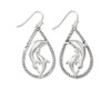 Periwinkle Roped Silver Teardrop Hoop Dolphin Earrings