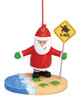 Cape Shore Santa Holding Turtle Crossing Sign Christmas Tree Ornament