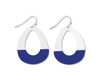 Periwinkle Matt Silver and Navy Teardrop Hoop Earrings