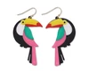 Periwinkle Colorful Toucan Birds Acrylic Earrings