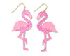 Periwinkle Pink Glitter Flamingos Acrylic Earrings