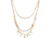 Periwinkle Iridescent Champagne Beads Gold Layered Necklace