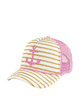 Women's Pink Anchor Striped Cap Hat