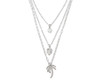 Tropical Palm Tree 3 Layer Necklace Set