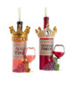 Kurt Adler Queen or Princess Crown Wine Bottle With Glass Ornament