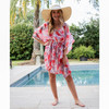 Caribbean Hot Pink Crab Drawstring Tunic Cover Up royal standard