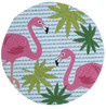 Pink Flamingo With Palm Fronds Braided Round Placemat