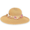 Sun N Sand Real Sea Shells and Raffia Brimmed Sun Hat