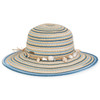 Sun N Sand Caribbean Joe Herault Blue Weave Sea Shells Sun Hat  