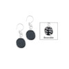 Jilzarah Reversible Midnight Black Palm Coin Dangle Silver Earrings