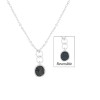Jilzarah Black Midnight Palm Reversible Petite Coin Silver Necklace