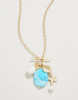Spartina 449 Gold Seaside Turquoise & Pearl Charm Necklace