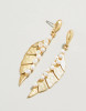 Spartina 449 Gold Banana Leaf & Pearl Dangle Earrings  