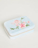 Spartina 449 Floral Embroidered Sea Foam X-Large Zippered Travel Jewelry Case
