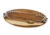 Oak & Olive Wood Foodie Bites Appetizer Wine and Grapes Board Tray & Food Picks Set