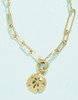 Spartina 449 Gold Sand Dollar Charm Paperclip Link Chain Necklace