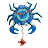 Allen Designs Blue Crab Whimsical Pendulum Wall Clock