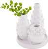 Mud Pie Set of 3 Beaded Bud Vases On A Tray