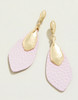 Spartina 449 Lilac Leather Petal Dangle Gold Earrings  