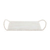 Mud Pie White Wood Beaded Large Board Tray With Handles