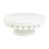 Mud Pie White Big Beads Small Wood Pedestal Tray