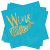 Mud Pie Turquoise Blue Whale Wine Whalecome Paper Cocktail Napkins  