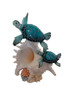 Ocean World Realistic Teal Blue Sea Turtles On A Seashell Light Figurine