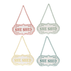 Ganz Enamel Embossed Metal "She Shed" Door Sign