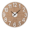 Ganz Natural Weave Seagrass White Wood Large Round Wall Clock