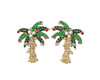 Periwinkle Crystal Beaded Palm Tree Dangle Earrings
