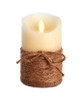 Kurt Adler Jute Rope Flicker Flame Ivory Candle