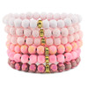 Jilzarah Revenir Rose Collection Color Bead Stack Stretch Bracelet