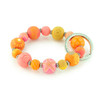 Jilzarah Papaya Punch Classic Small Bead Wrist Bracelet Key Ring Keychain