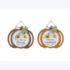 Fall Pumpkin Shaped all Thanks or Grateful Wood Hanging Wall Sign