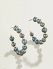 Spartina 449 Annabelle Beaded Grey Pearl Hoop Earrings