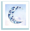 Blue Crescent Moon Quilled Blank Greeting Card
