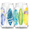 One Brilliant Gift Color Printed Watercolor Surfboards Pint Glass Can