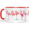One Brilliant Gift Pink Flamingos Red Ceramic Mug